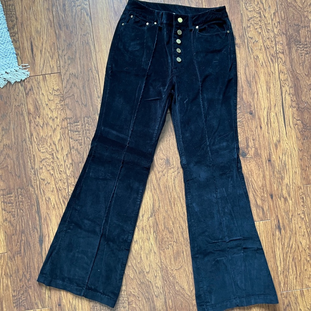 Michael Kors black Corduroy flare pants